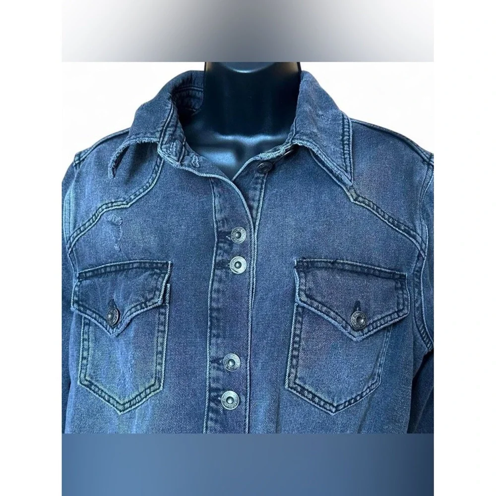 Free People Black Washed Cropped‎ Denim Jacket